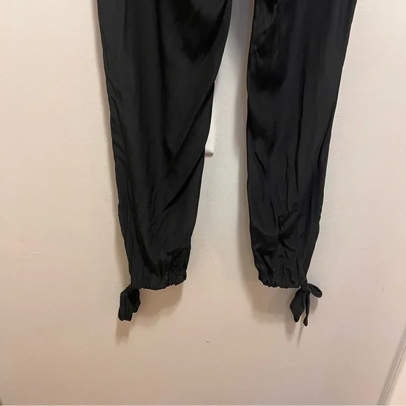 Dear Cashmere 100% Silk Black Lightweight Pants Size Medium - Picture 8 of 11